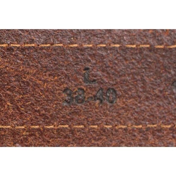 Columbia BROWN REAL LEATHER 1 3/8"Wd STITCH CASUAL DRESS MEN'S BELT 38-40/L (D17 - Picture 8 of 16